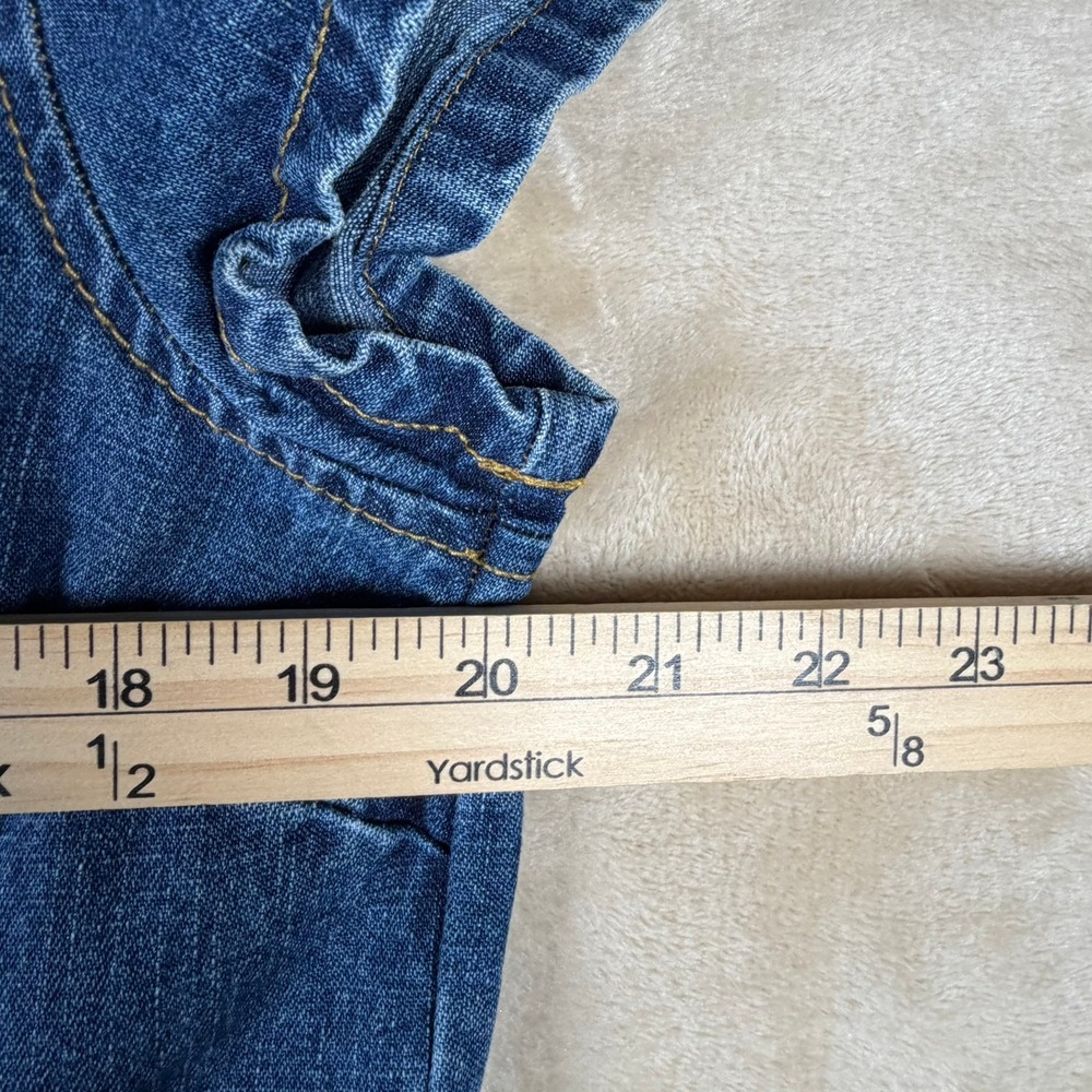 Vintage 90s Faded Glory Womens 16 Denim Button Down Dress Med Dk Wash Raw Hem - Picture 5 of 7